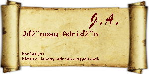 Jánosy Adrián névjegykártya