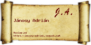 Jánosy Adrián névjegykártya